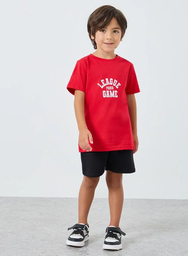 Styli Boys Red Graphic Print T-Shirt
